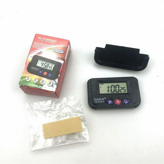 Lcd Screen Alarm Clock Car Dashboard Desk Clock Digital With Flexible Stand 12 Hour Date Automotive Electronic Stopwatch Alarm