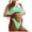 Green*, variant on Women's Bikini Sets 2 Piece Solid Color High Waist Split Swimwear Padded Beachwear Beach Sport Swimsuit
