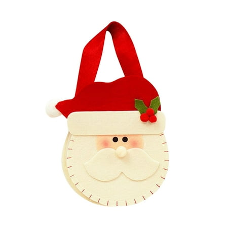 

NUOLUX Christmas 3D Decorative Bags Premium Felt Candy Sweet Gift Bags for Christmas Decoration (Santa Claus Type)