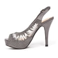 thumbnail image 3 of Lady Couture Mesh Slingback Platform With Stones, Pewter, 38, 3 of 4
