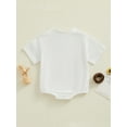 thumbnail image 3 of Bagilaanoe Newborn Baby Girl Rompers Letter Print Short Sleeve Bodysuits 3M 6M 12M 18M Infant Casual One Piece Short Jumpsuit, 3 of 8
