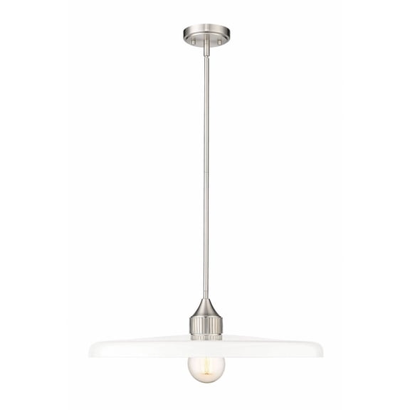1 Light Pendant In Modern Style-6.75 Inches Tall And 24 Inches Wide-Brushed Nickel Finish-Gloss Opal Glass Color Z-Lite 820P24-Bn