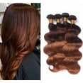 thumbnail image 2 of Ombre Brazilian Body Wave Hair T4/30 Medium Brown/Medium Auburn 3 Bundles Brazilian Remy Virgin Human Hair Weave Bundles 100% Unprocessed Body Wave Human Hair Extensions 20"22"24", 2 of 7