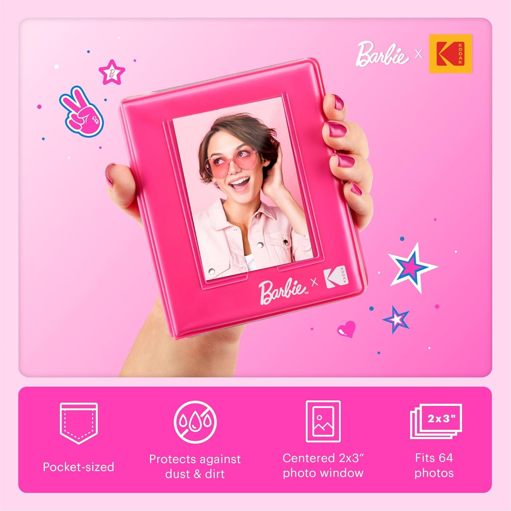 Kodak X Barbie Step Slim Wireless Photo Printer with ZINK Zero Ink, Bluetooth, 2x3 Prints