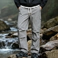 thumbnail image 2 of GZMOALH Men's Nylon Cargo Pants, Water Repellent Multi Pocket Hiking Trousers with Drawstring Waist for Outdoor Travel, 2 of 6