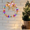thumbnail image 5 of Christmas Wreath, Glowing Christmas Wreath, Multicolor Artificial Christmas Door and Window Hanging Wreath Decoration, PVC Material, 36x30.5cm, Indoor Outdoor Use, Holiday Party Decor, 5 of 7