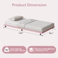 thumbnail image 3 of Memoryfield Twin Size Roll-Out Trundle Bed Frame, Metal Frame with Wheels & Slat Support, Pink, 3 of 6