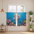 thumbnail image 2 of Funny Diving Pig Tier Curtains 54 Inch Length, Ocean Sea Coastal Coral Fish Marine Life Cafe Short Curtains for Bathroom Over Sink, Small Kitchen Curtain Light Filtering Drapes 2 Panels 27.5"Wx54"L, 2 of 8