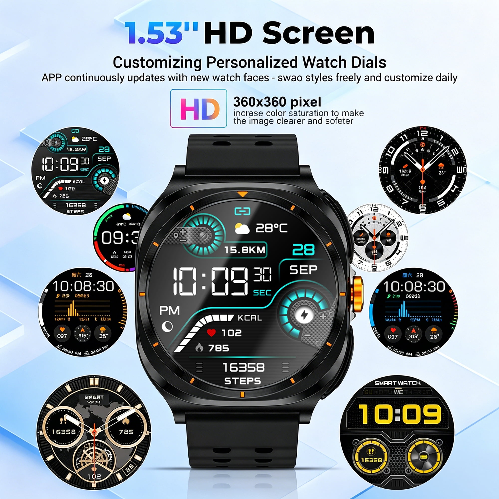 CamelParty Smart Watch with Earbuds, Bluetooth Smart Watches for Men - Answer/Make/Message, Fitness Tracker, Sleep Monitor, IP67 Waterproof Compatible with Android and iPhone, Holiday Gifts