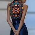 thumbnail image 5 of Uaswgudfs Women's V Neck Sleeveless Floral Camisole Summer Casual Tank Top Halter Neck Blouse 5XL, 5 of 5