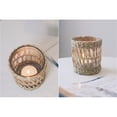 thumbnail image 4 of QIAOIDEA Rustic Vintage Seagrass Glass Tea Light Candle Holder, Pack of 2, 4 of 5