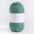 thumbnail image 1 of Nvzi Rollo de 50 g de hilos de mohair con puntos de colores, hilo suave para tejer a mano, crochet, para bufandas, chales y manualidades, color verde lago, 1 of 4