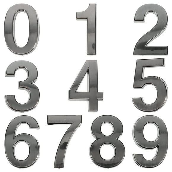Miangastore 10 Pcs Chiffres Stéréoscopiques en Plastique Plaque Moderne Numéro Maison Hôtel Porte Adresse Chiffres Autocollant Plaque Enseigne(0-9,un pour Chaque Numéro)