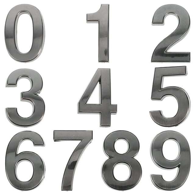 CIMAXIC 10pcs Stereoscopic Plastic Number Modern Plaque Number House Hotel Door Address Digits Sticker Plate Sign(0-9,One for each Number),1.97"X1.18"X0.2"
