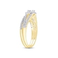 thumbnail image 2 of 3 CT Round Cut White Cubic Zirconia Bridal Ring Set In 14K Yellow Gold Plated 925 Sterling Silver (Color: White, Clarity: VVS1-VVS2, 3.00 Cttw) -4, 2 of 6