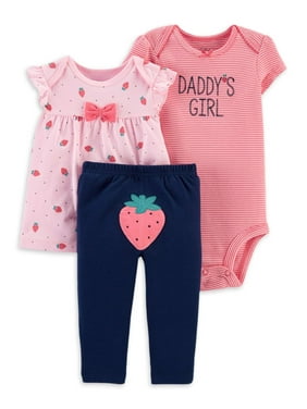 Child of Mine by Carter's Baby Girl Shirt, Bodysuit & Leggings Outfit, 3pc Set