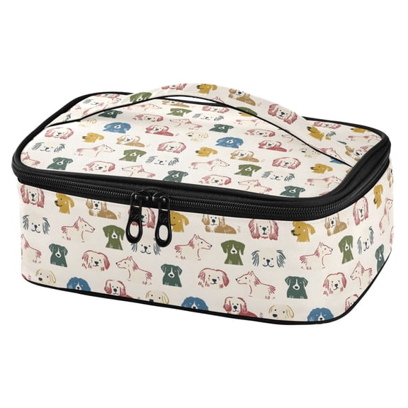 ALAZA Cartoon Dog Different Lunch Box Insulated Cooler Tote Bag Reusable School Picnic Travel Office