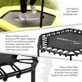 thumbnail image 3 of Machrus Upper Bounce 50" Mini Trampoline with Adjustable T-Shaped Handrail – Hexagonal Rebounder Fitness Trampoline for Kids & Adults- Yellow, 3 of 6