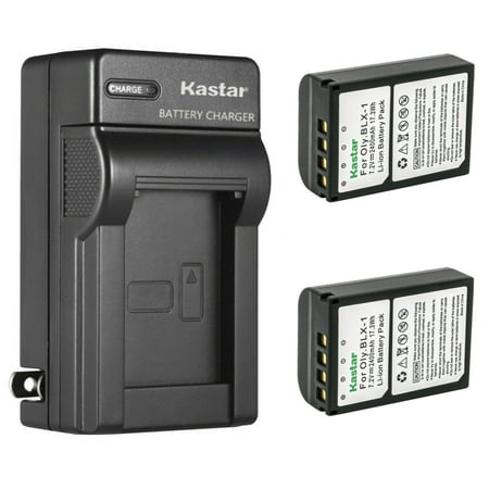 Image of Kastar 2-Pack BLX1 Battery and AC Wall Charger Replacement for Olympus OM SYSTEM BLX-1 Lithium-Ion Battery Olympus OM System BCX-1 Battery Charger Olympus OM System OM-1 Mirrorless Camera