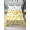 thumbnail image 4 of Yellow Banana Flat Sheet Only Twin Size, Soft Breathable Bed Top Sheets for Mattress, Summer Tropical Fruits Watercolor Luxury Bedding Flat Sheets for Home Hotel Bedroom Bed Protection, 4 of 9