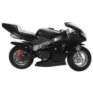 Zksm 49CC 2-Cycle Gas Pocket Bike with Dual Brake & Headlights, Mini Bike up to 20 mph, Kids Motorcycle Max Load 170 lbs, Black
