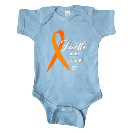 

Inktastic Faith Over Fear Lymphoma Awareness with Orange Ribbon Gift Baby Boy or Baby Girl Bodysuit