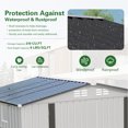 thumbnail image 3 of Miekor Furniture 8X6 FT Metal Outdoor Storage Shed,Tool Shed with Pitched Roof Waterproof with Side Window and Lockable Door,Metal Tool Shed White & Gray MK0671, 3 of 12