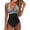 White, variant on Women's One Piece Bikini Swimsuit Print Patchwork Backless Halter Tie with Removable Bra Pads No Underwire for Beach Vacation,Black,L