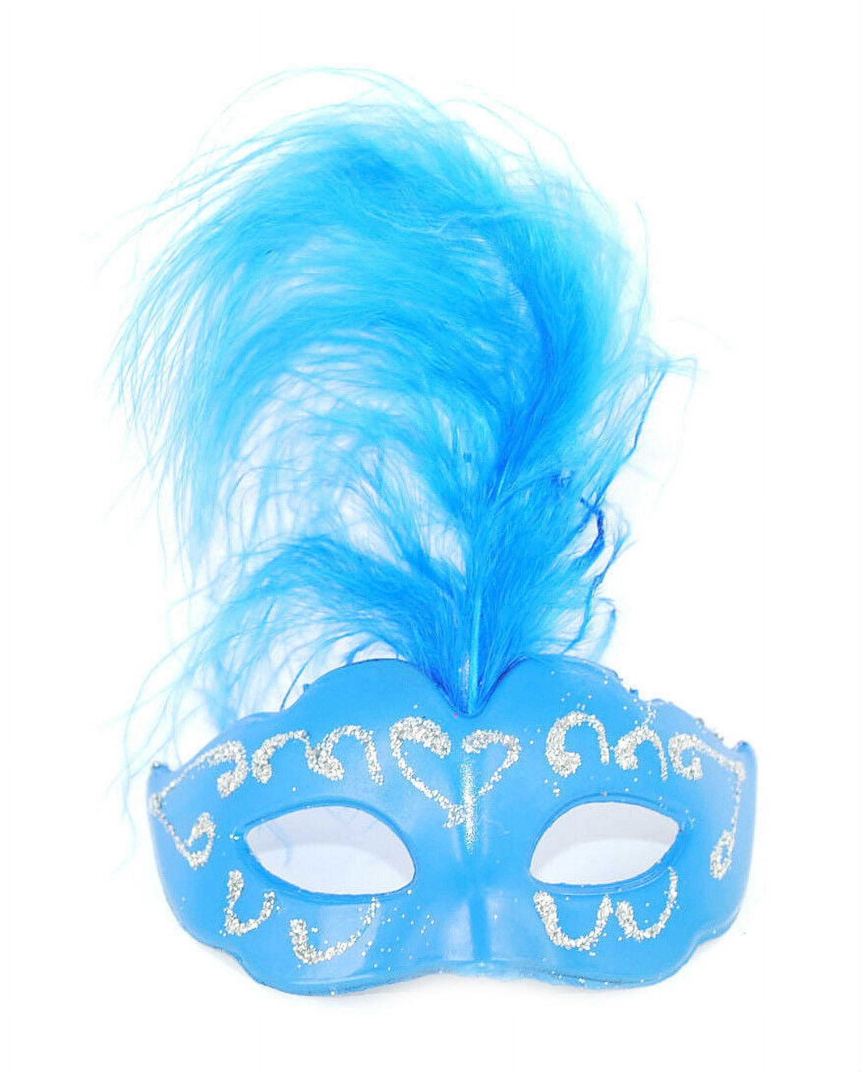 Feather Mardi Gras Masquerade Mask 6 1/2in x 13in