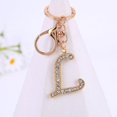 thumbnail image 1 of Llavero con 26 letras en inglés y fuente hermosa de diamantes de metal, accesorio para llaves, pequeños regalos colgantes, 1 of 6