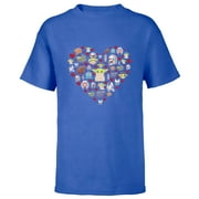 Star Wars The Mandalorian Grogu Heart Valentine’s Day - Short Sleeve T-Shirt for Kids – Customized-Royal