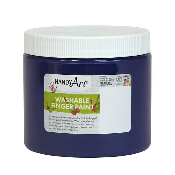 Handy Art® by Rock Paint Washable Finger Paint, Violet, 16 oz, Set of 12 jars