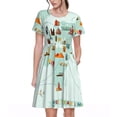 thumbnail image 1 of Disketp World Travel Map para Vestido de Manga Corta para Mujeres, Vestidos de Verano para Mujeres, Casual y Holgado para la Playa, 1 of 6