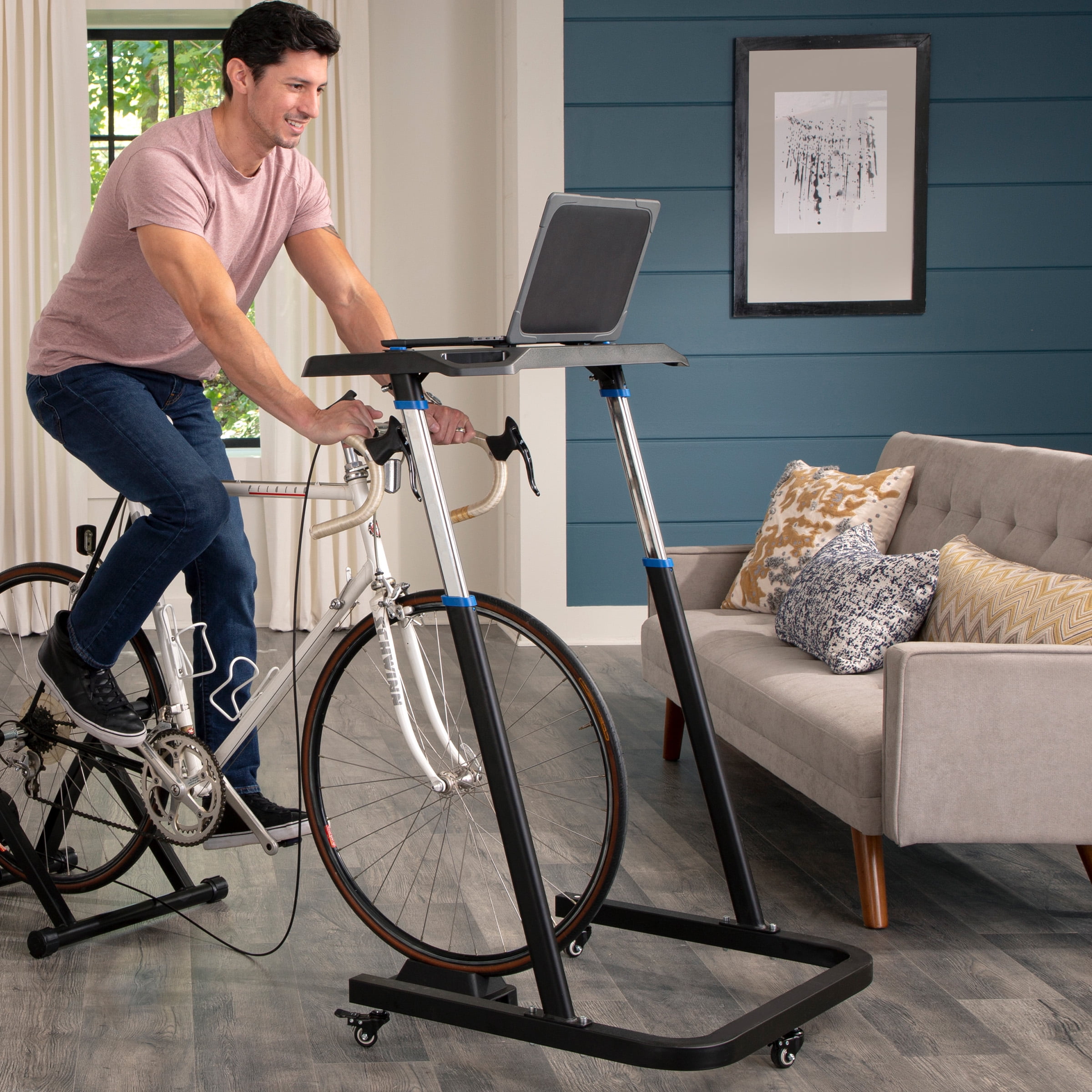 Rad Sportz Bike Desk Adjustable Standing Desk for Cycle or Treadmill