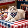 thumbnail image 4 of Patriotic Decorations - Pet Bandana,Red White and Blue Star Stripe Triangle Scarf,Festive Printed Bib for 250th Anniversary,Memory Day,Independence Day,24.8x16.93 Inch, 4 of 7