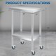 thumbnail image 2 of 12 x 24 pulgadas stainless steel prep mesa con wheels, heavy - duty commercial work mesa con adjustable undershelf para commercial kitchen y restaurant, 2 of 7