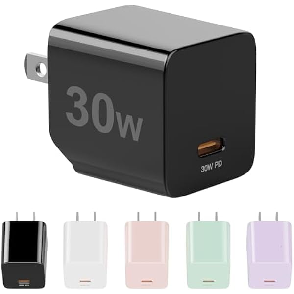 wonima02 2025 Version USB C GaN Super Fast Charger Block 30W (Nano3),Wall Charger Power Adapter with Foldable Plug,Charging Box Brick,Cube for iPhone16 15 14 13 12 11Pro Max XR XS X,iPad,Galaxy(Black)