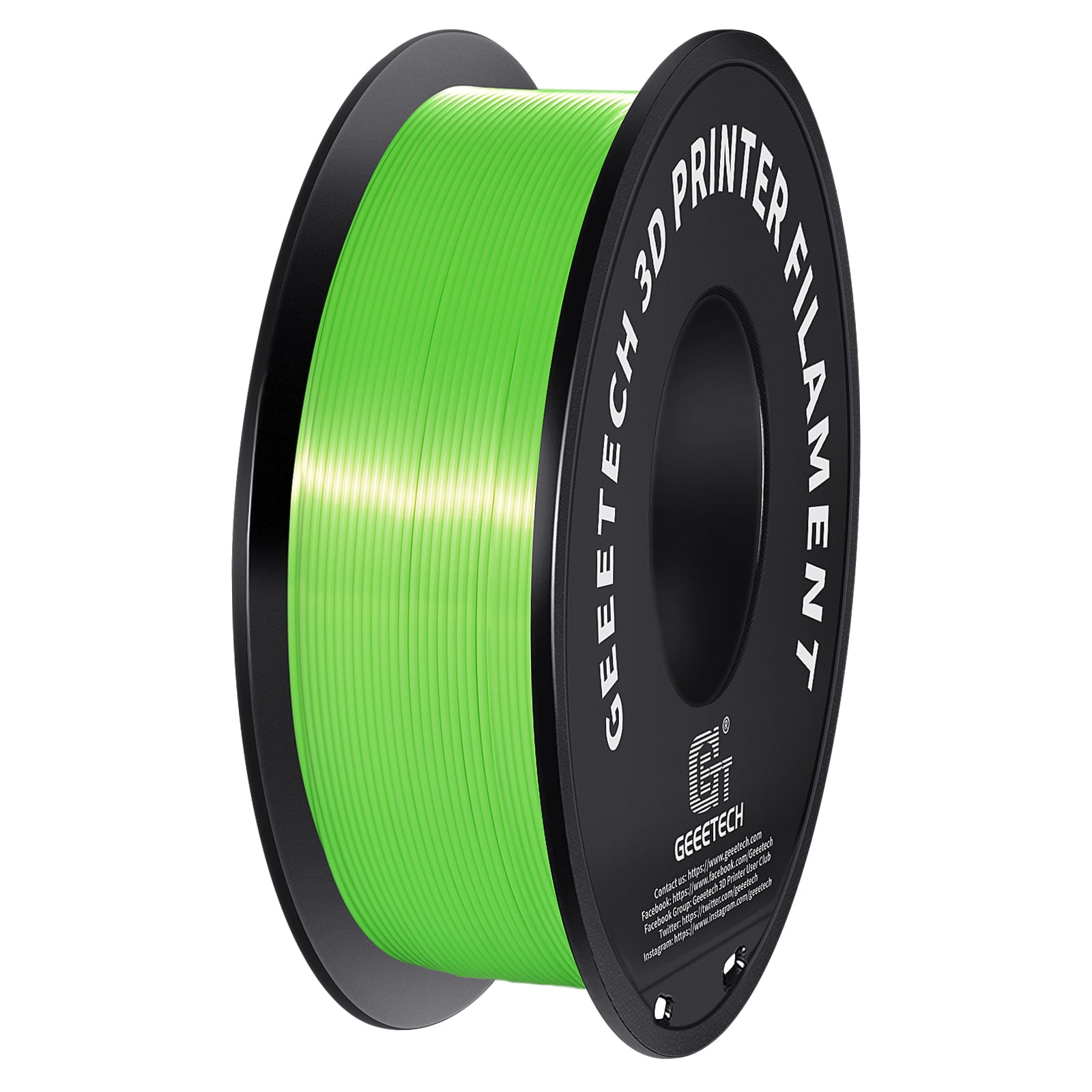 Geeetech 5pcs Silk Green 3D Printer PLA Filament 5KG（11ibs） Toughness Enhanced Filament with 1.75mm Dimensional Accuracy +/-0.03mm, 1080 Feet per Roll, Vacuum Packaging