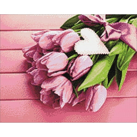 UPC: 4630033464935 | Diamond Art Kit Tulips and Love WD022 18.9 x 14.9 inches Diamond Painting