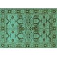 thumbnail image 1 of Ahgly Company Machine Washable Indoor Rectangle Oriental Turquoise Blue Industrial Area Rugs, 7' x 9', 1 of 4