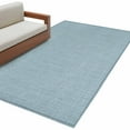 thumbnail image 2 of Area Rug for Living Room, Vintage Haze Blue Non-Slip Indoor Large Carpet for Bedroom/Dining Room, Farmhouse Retro Solid Color Linen Texture Washable Low-Profile Floor Mat Runner Rugs - 2.7 x 5 Ft, 2 of 7
