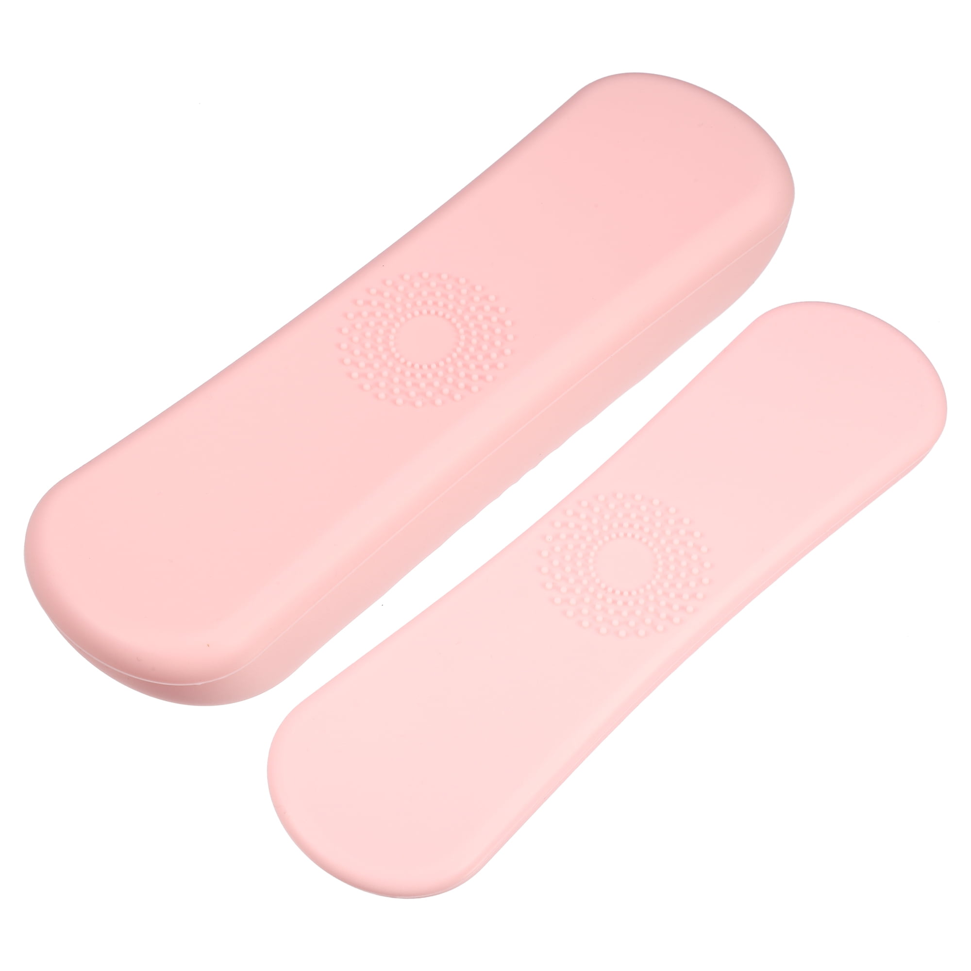 Unique Bargains 2Pcs Travel Makeup Bag Makeup Organizer Bag Silicone Portable Pink