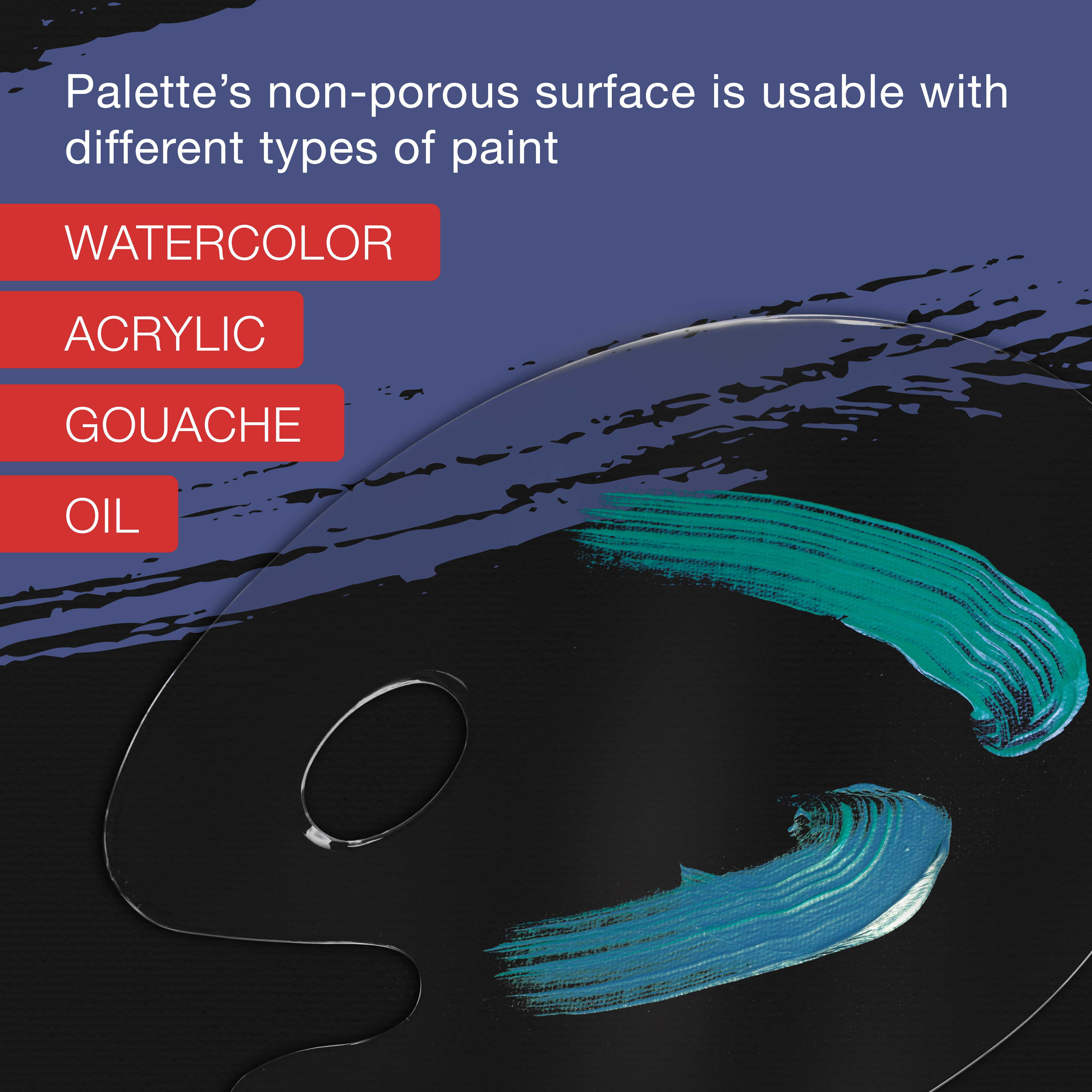 2 shapes Acrylic Paint Palettes , Oval Shaped Non stick Oil and