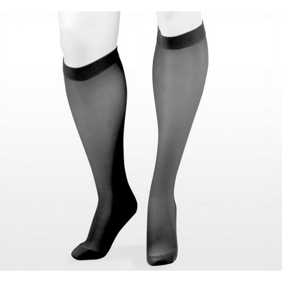 Juzo 2102 Naturally Sheer Closed Toe Knee Highs - 30-40 mmHg Reg Black III