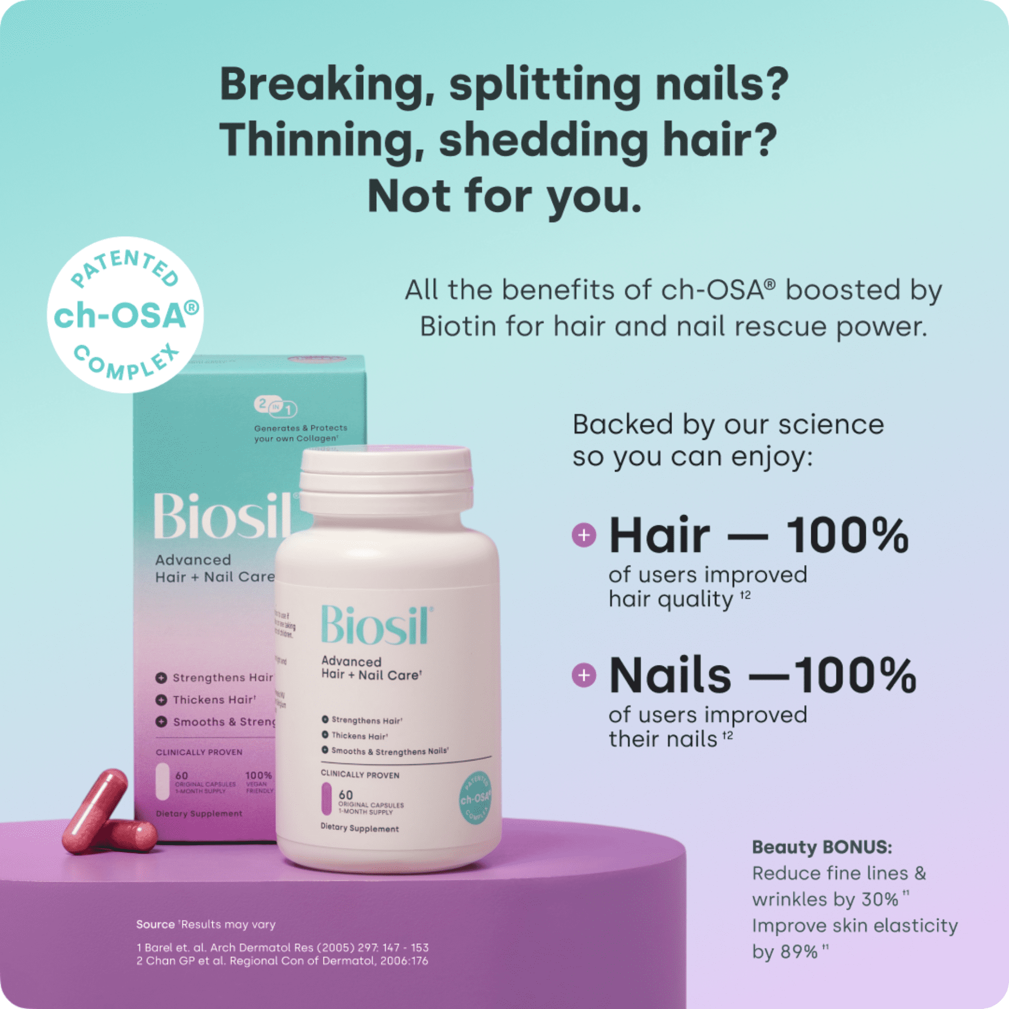 Biosil Advanced Hair + Nail Care - 60 Capsules