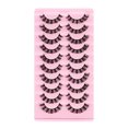 thumbnail image 2 of Dengmore 10 Pairs False Eyelashes Russian Strip Eyelashes Natural Faux Eyelashes Slim And 10mm False Eyelashes Cruelty Free Wispy Lashes False Eyelash Extension, 2 of 4