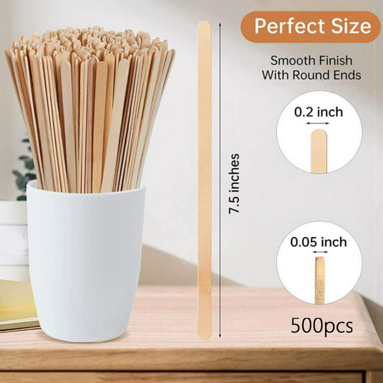 Wood Stir Sticks Thick Birch Wood with Smooth Ends Eco Friendly