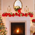 thumbnail image 3 of Simulation Red Wreath Fall Thanksgiving Christmas Valentine‘s Day LED Red Lantern String Imitation Velvet Flower Christmas Wreath String Lights Decor, 3 of 5