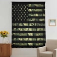 thumbnail image 3 of Green Camouflage American Flag Sheer Curtains 63 Inches Long, Wooden Grain Light Filering Curtains, Breathable Simi Curtain Privacy Drapes for Living Room Bedroom Lightweight Window Treatment, 3 of 9