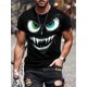 thumbnail image 1 of Camiseta con estampado 3D de cara sonriente malvada para hombre, cuello redondo informal de verano 2024, manga corta, tejido de punto 100 % poliéster, ligera elasticidad, corte estándar - 150 g/m², 1 of 5